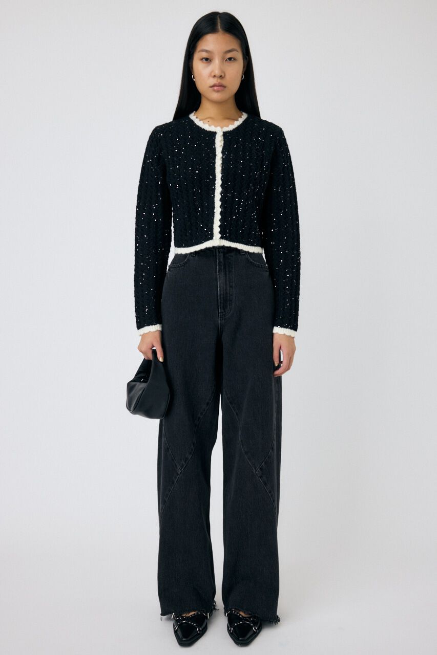 MOUSSY「GLITTER ニットカーディガン」|カーディガン|