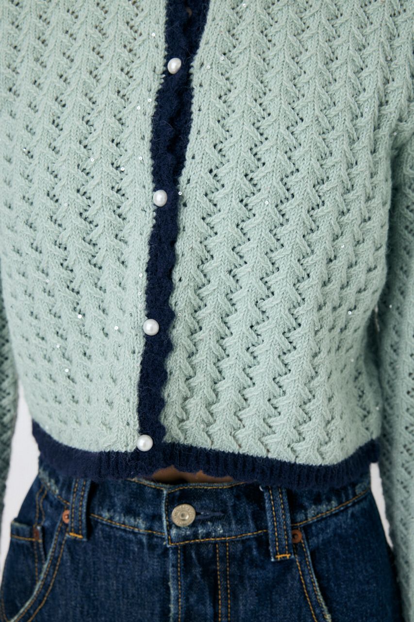 MOUSSY「GLITTER ニットカーディガン」|カーディガン|