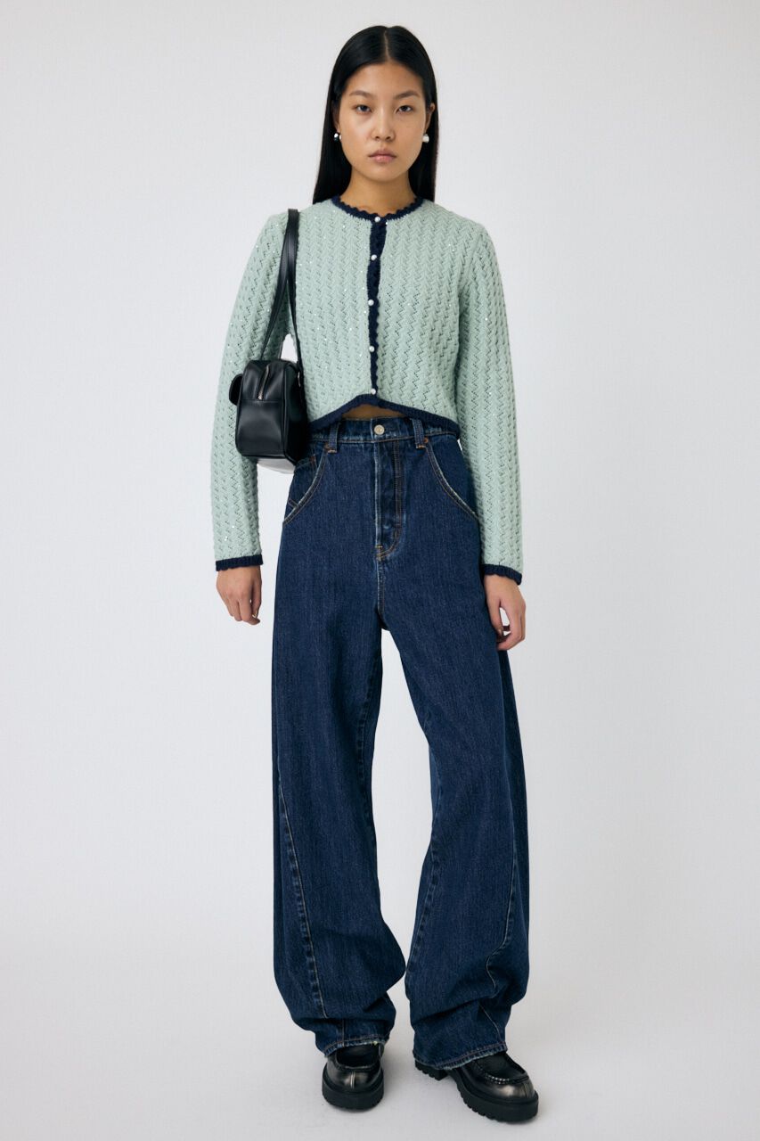 MOUSSY「GLITTER ニットカーディガン」|カーディガン|