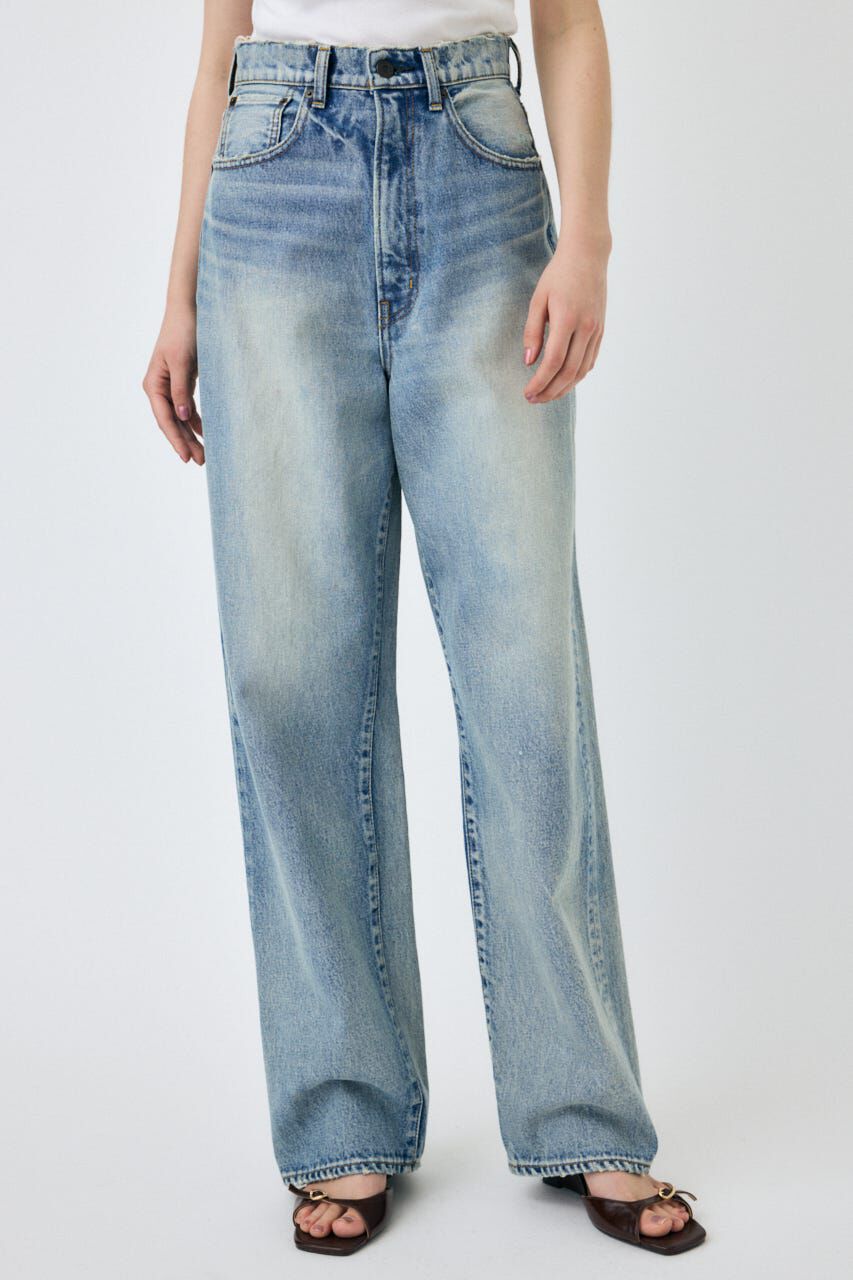 MOUSSY「HW DAMAGE LOOSE STRAIGHT」|デニム|