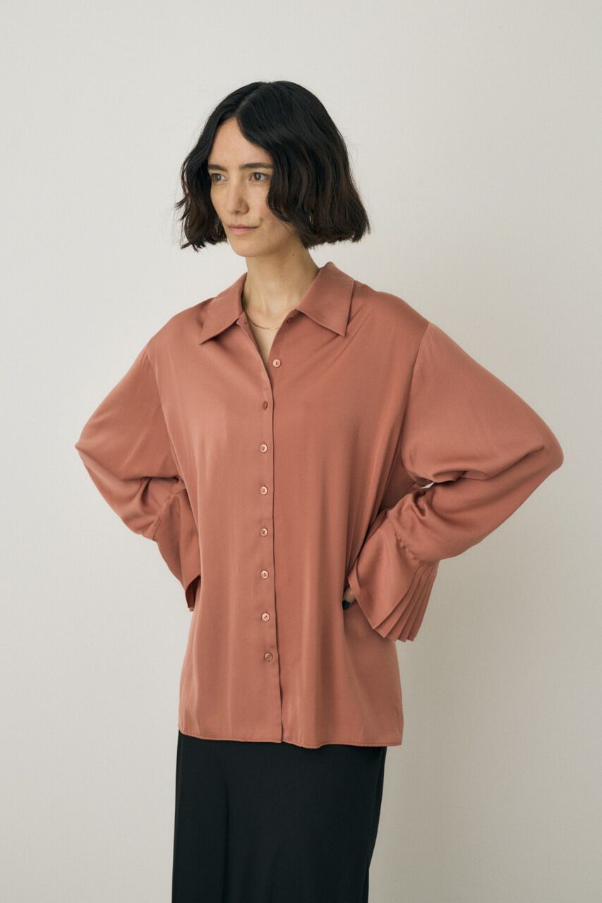 MOUSSY「サテンシャツ　リサイクルポリエステル&times;レーヨン素材」|シャツ・ブラウス|