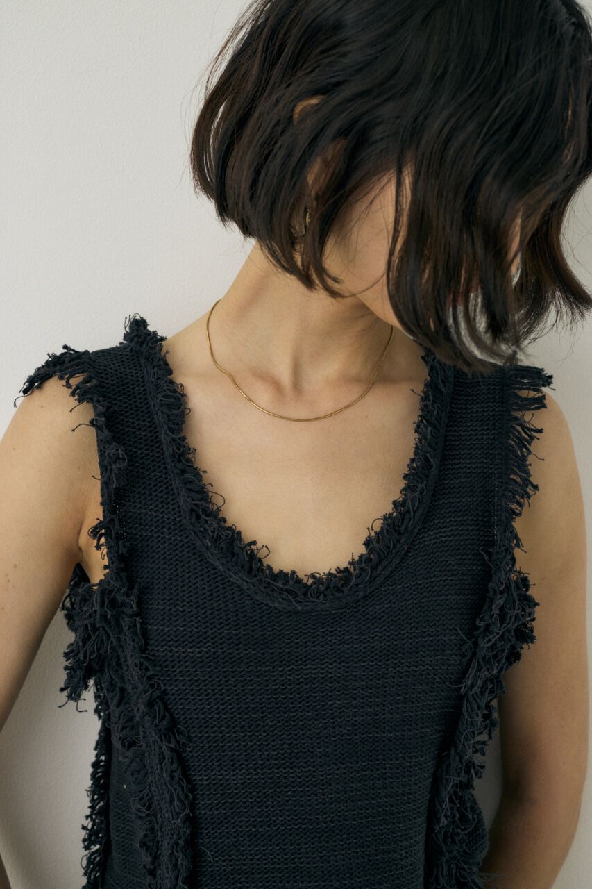 MOUSSY「ツイードニットタンクトップ　オーガニックコットン使用」|タンクトップ|