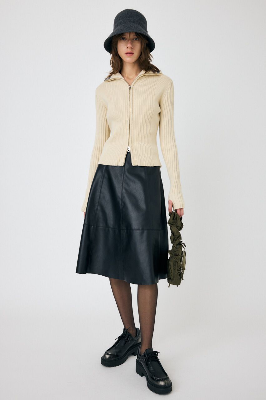 MOUSSY「ZIP UP INSIDE LINE ニット」|ニット・セーター|