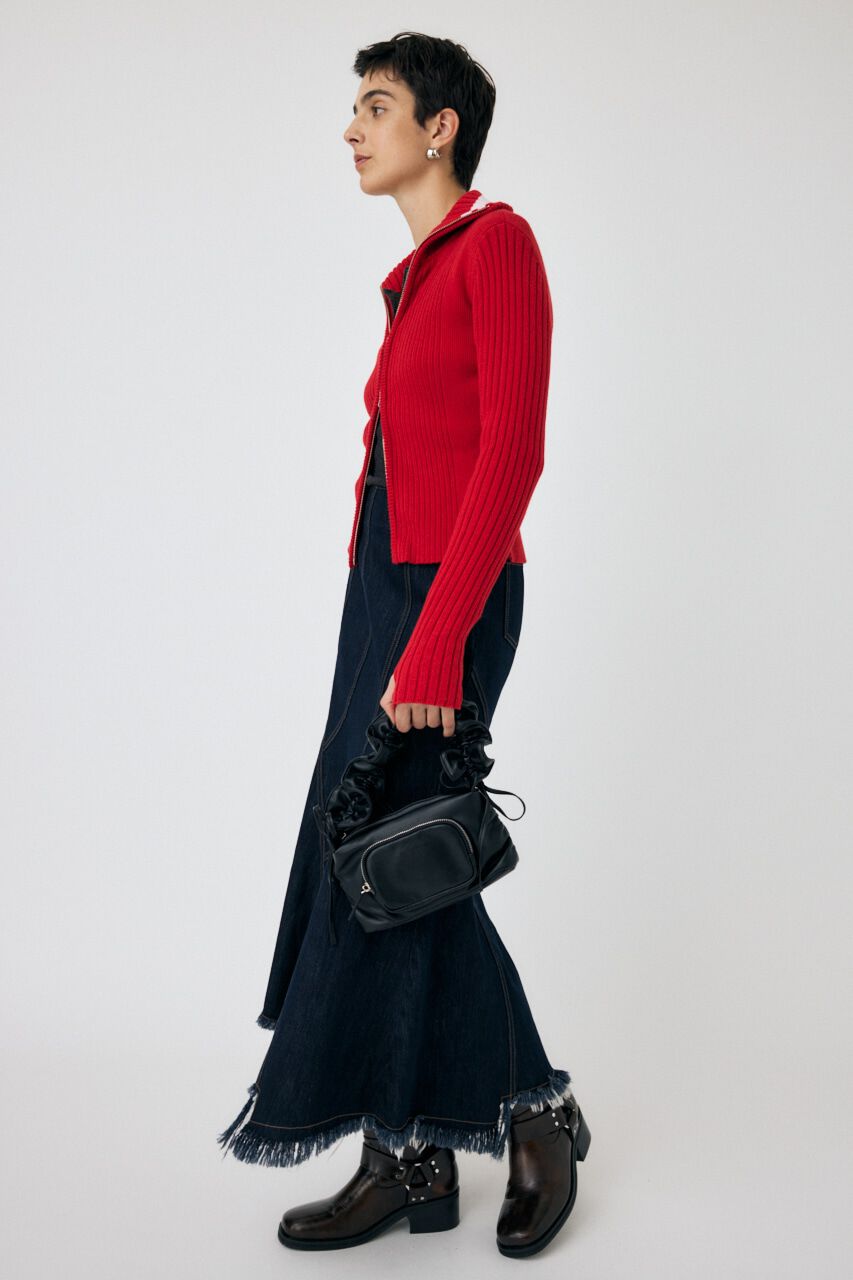 MOUSSY「ZIP UP INSIDE LINE ニット」|ニット・セーター|