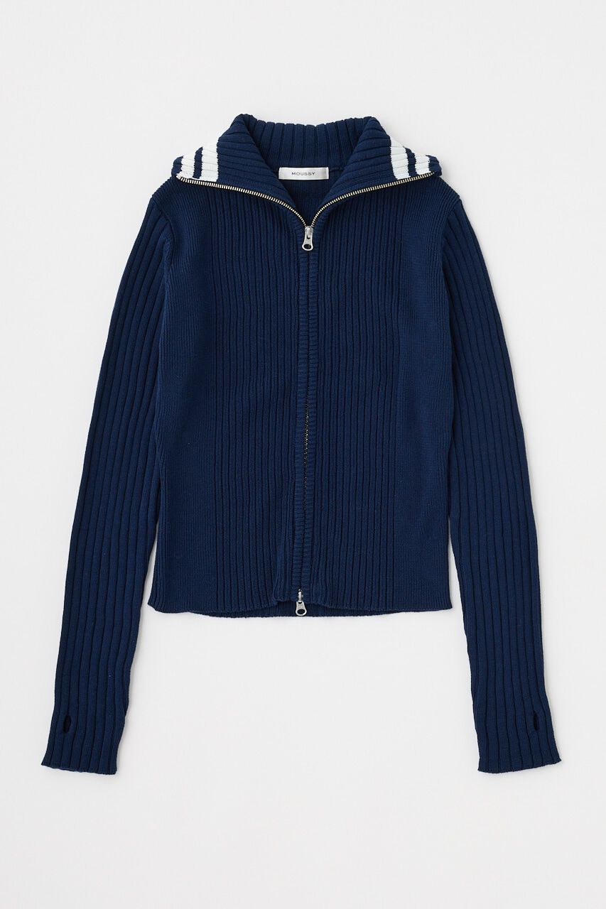 MOUSSY「ZIP UP INSIDE LINE ニット」|ニット・セーター|