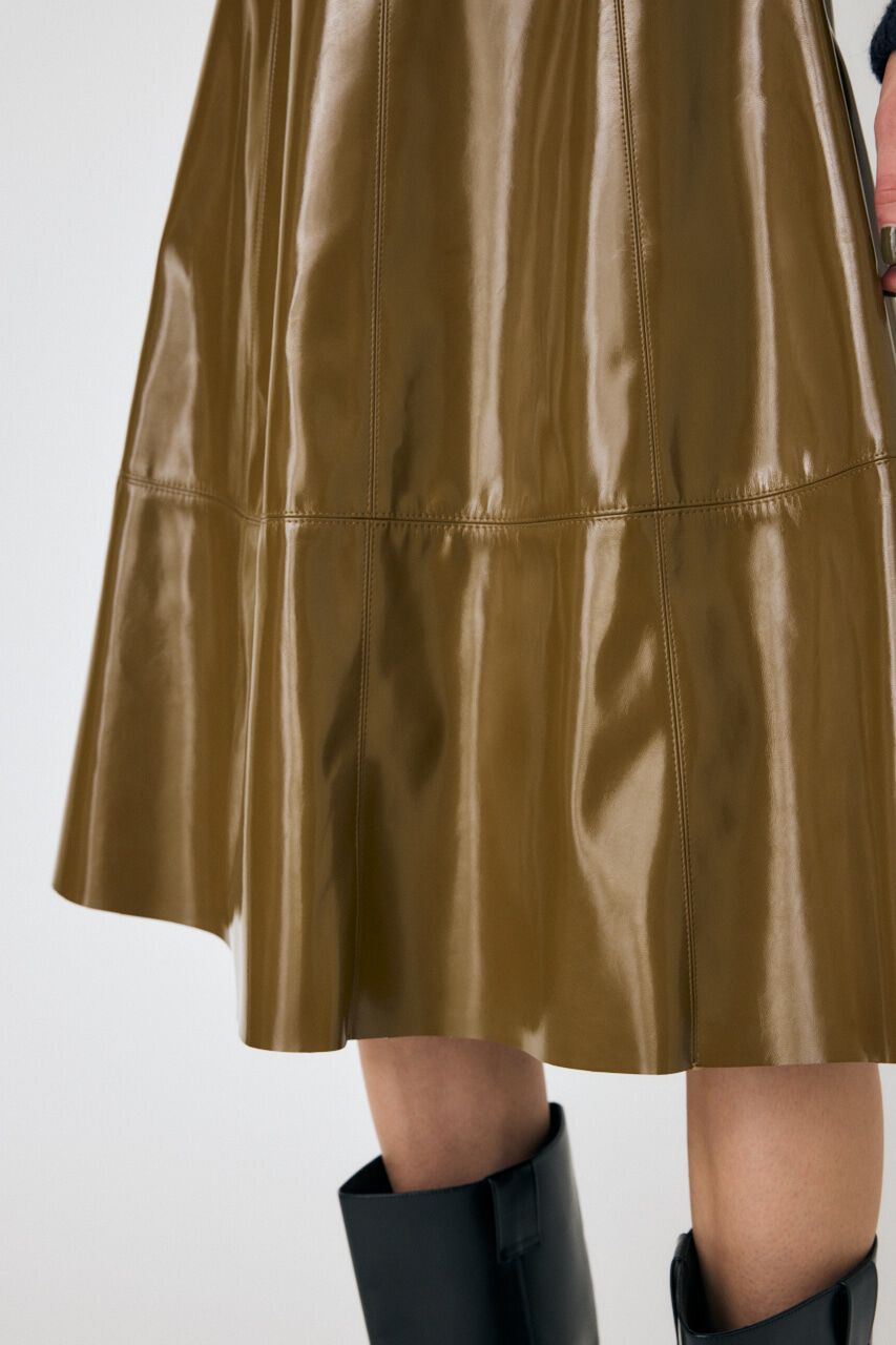 MOUSSY「F/LEATHER フレアスカート」|スカート|
