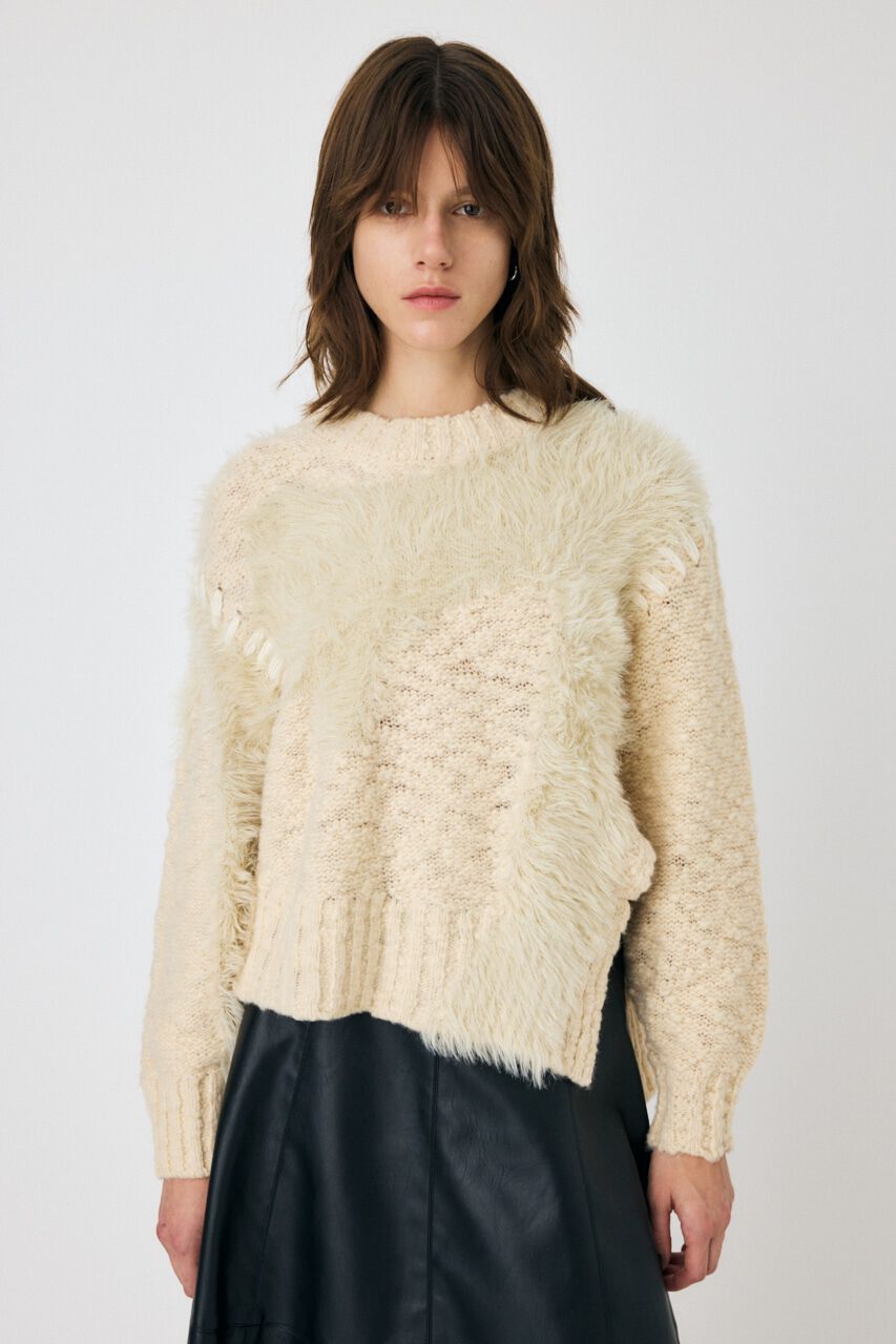 MOUSSY「INTARSIA SLIT セーター」|ニット・セーター|