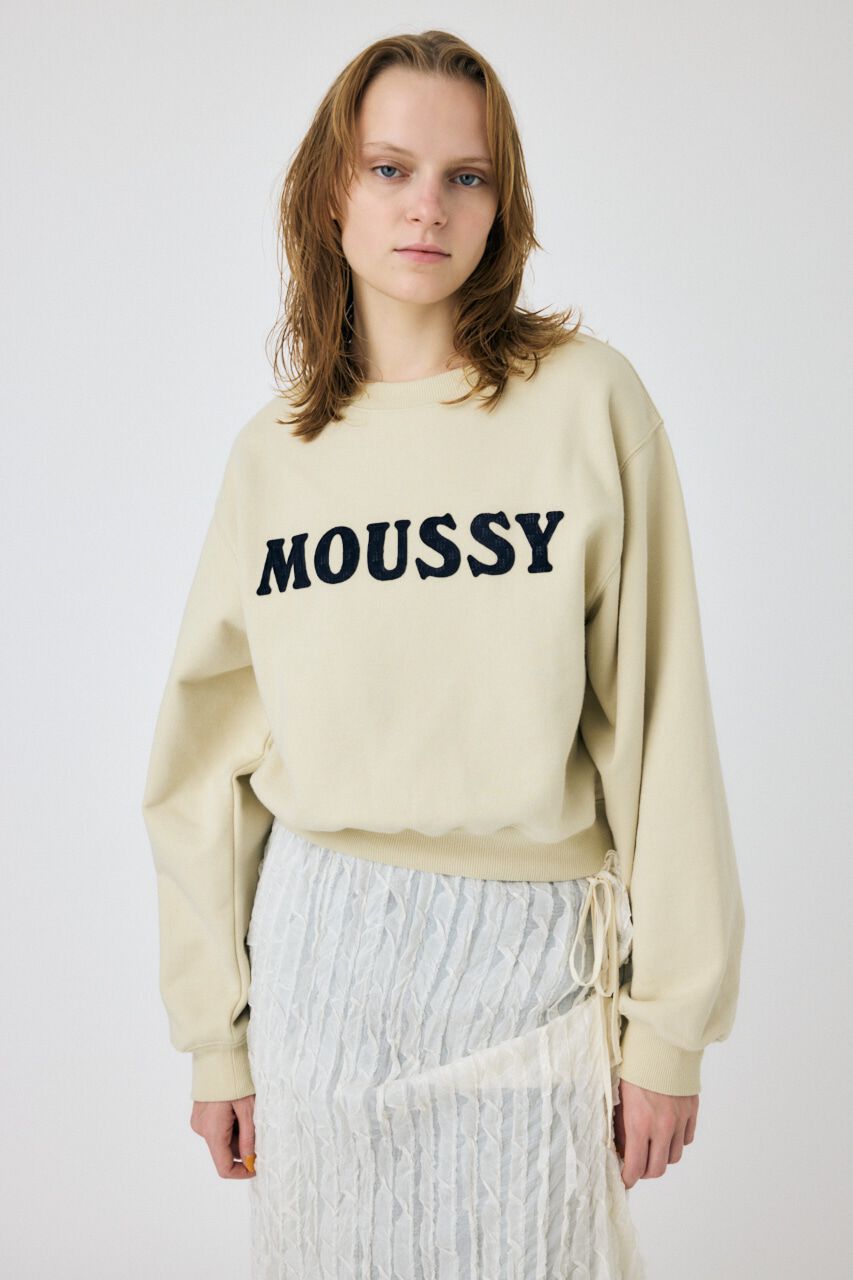 MOUSSY「PATCH VELOUR MOUSSY プルオーバー」|パーカー|ECRU