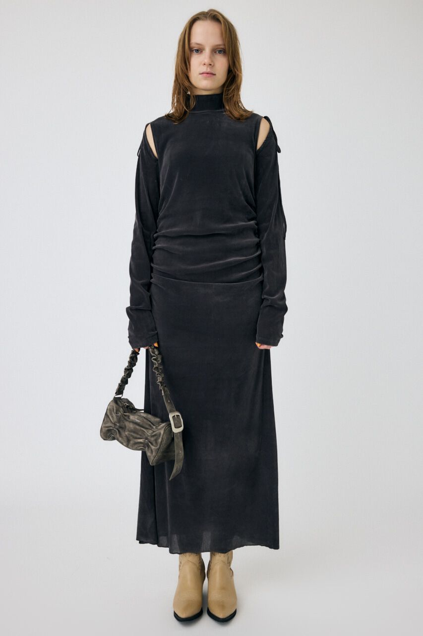 MOUSSY「VELVET GATHER ドレス」|ワンピース|