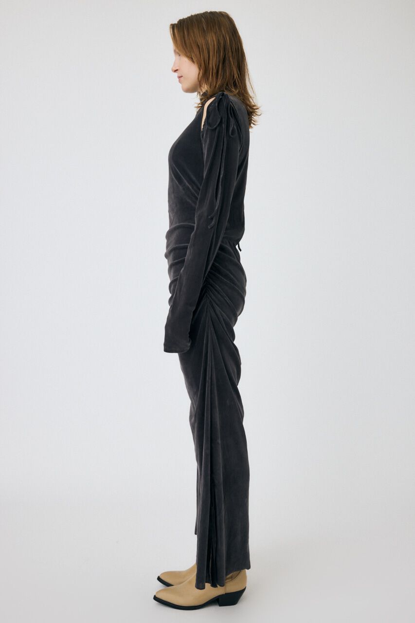 MOUSSY「VELVET GATHER ドレス」|ワンピース|