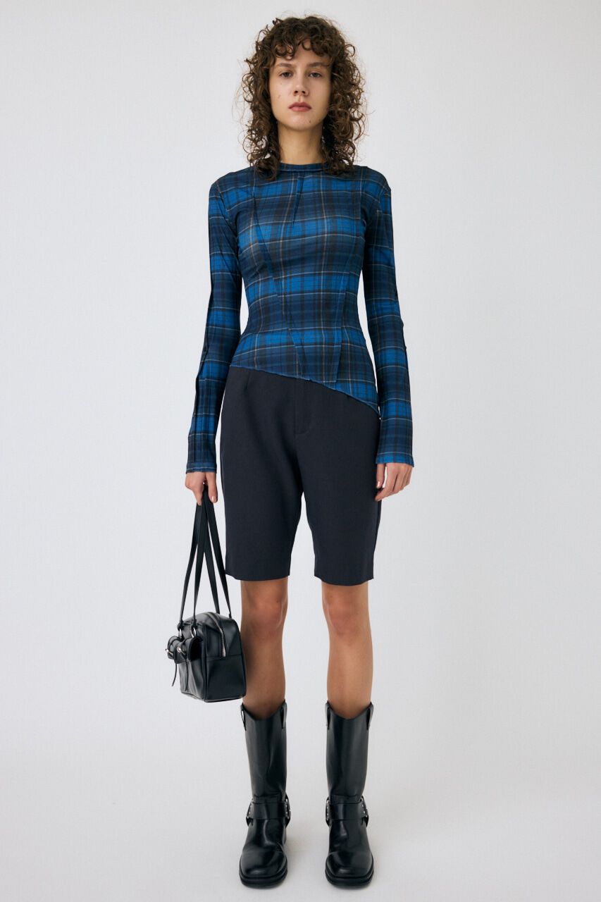 MOUSSY「TUCK CHECK トップス」|Tシャツ・カットソー|