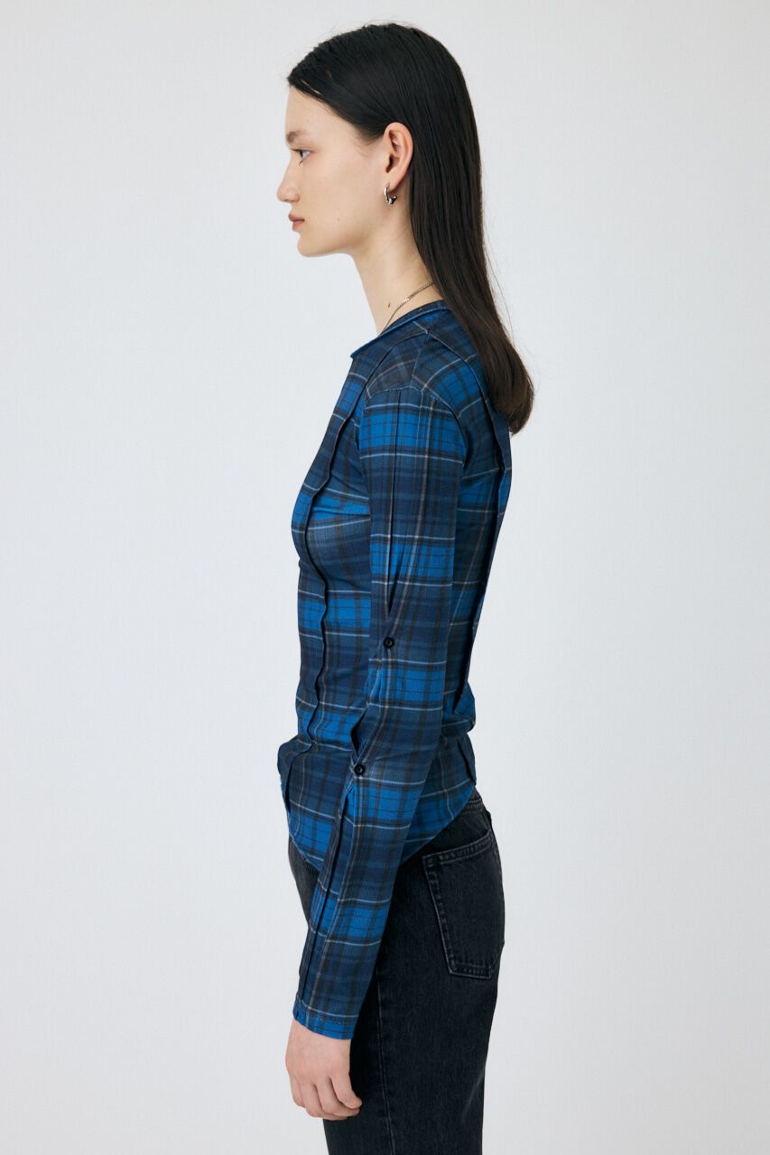 MOUSSY「TUCK CHECK トップス」|Tシャツ・カットソー|