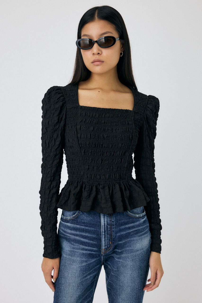 MOUSSY「CREPE ブラウス」|シャツ・ブラウス|BLK