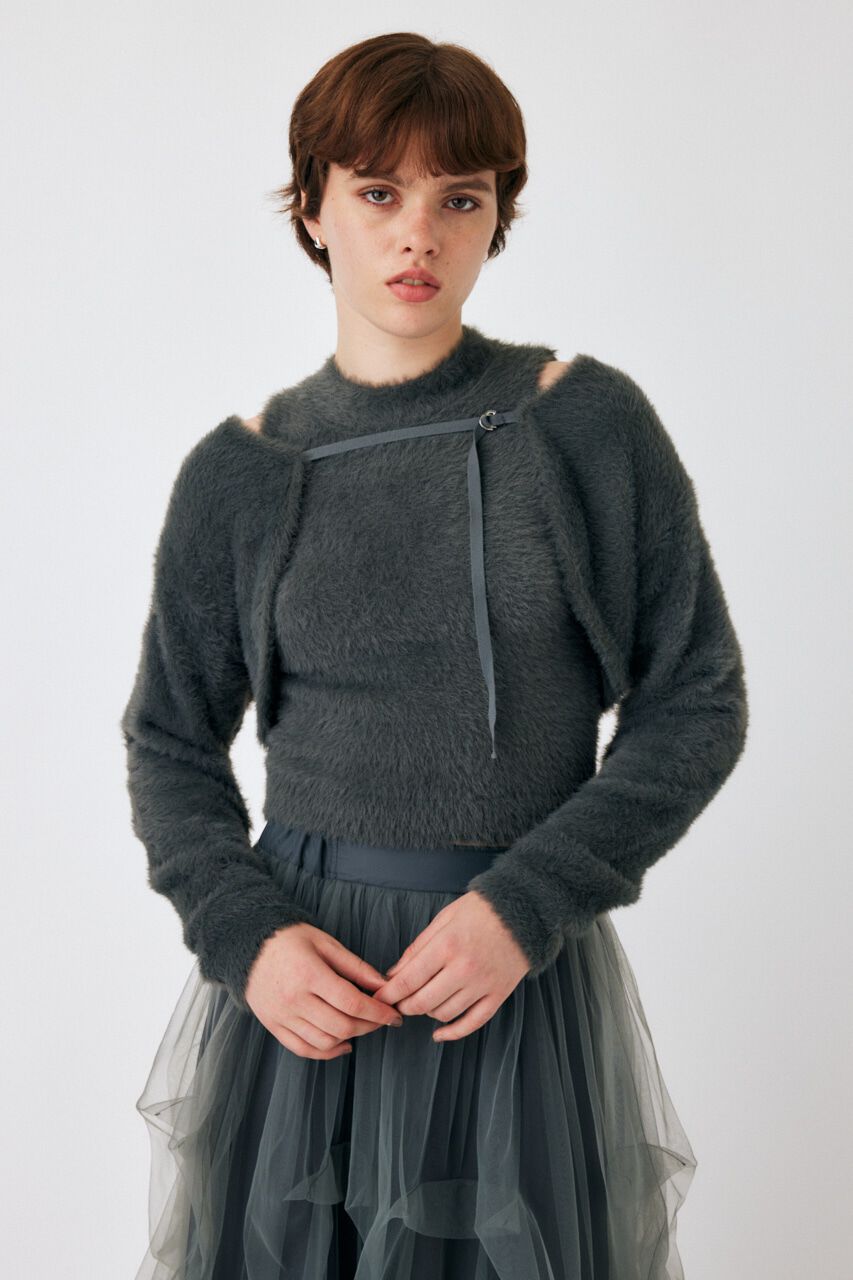 MOUSSY「SHAGGY KNIT ボレロ & タンク」|ニット・セーター|