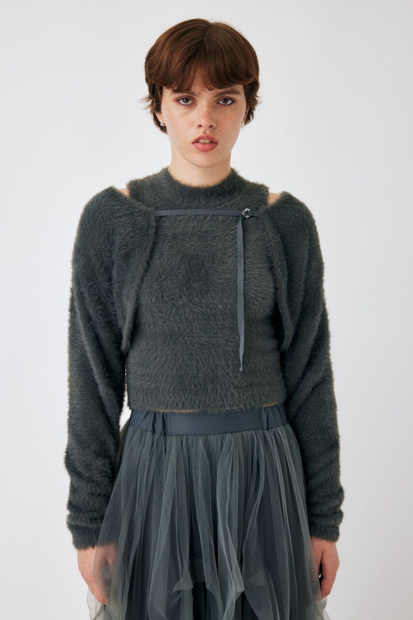 MOUSSY「SHAGGY KNIT ボレロ & タンク」|ニット・セーター|