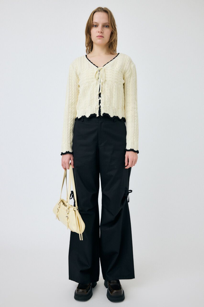 MOUSSY「OPEN STITCH レースアップニット」|ニット・セーター|