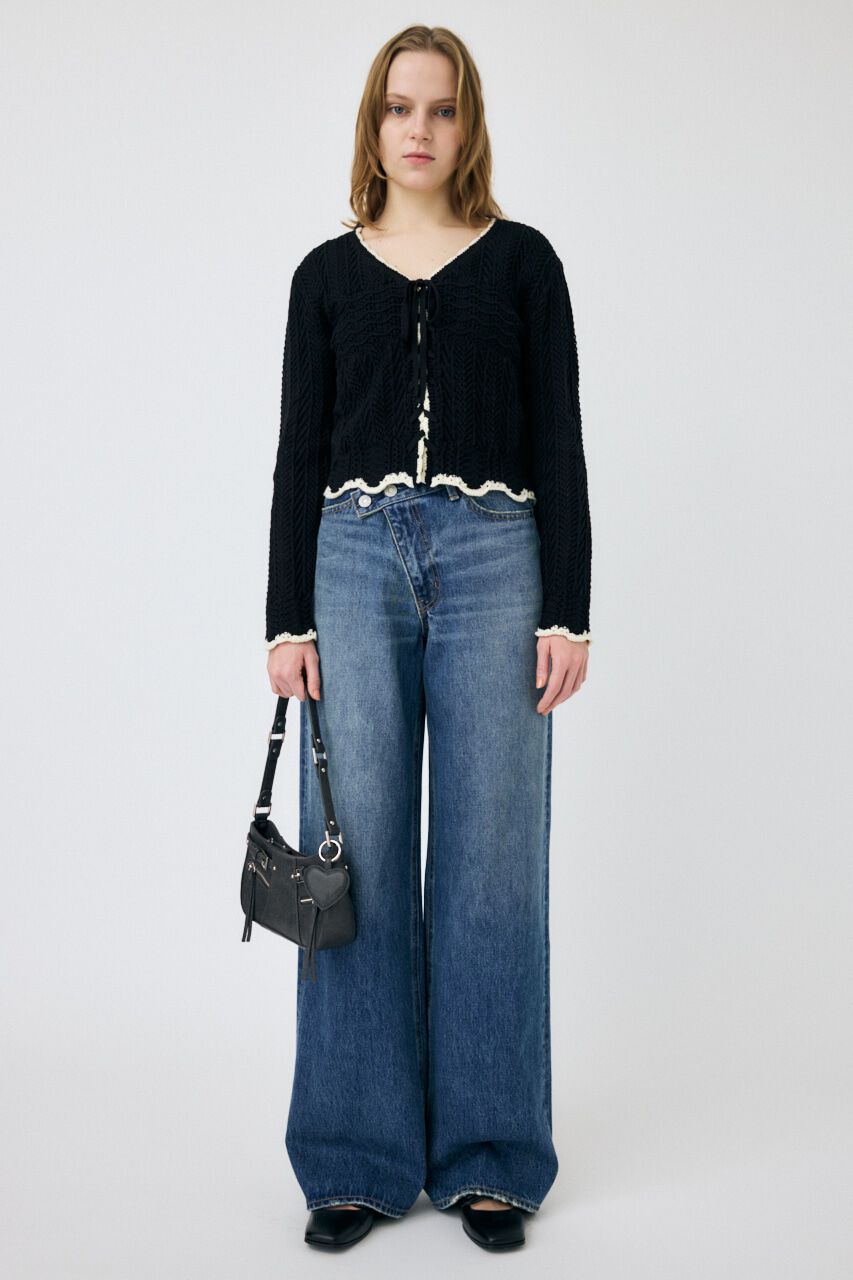 MOUSSY「OPEN STITCH レースアップニット」|ニット・セーター|