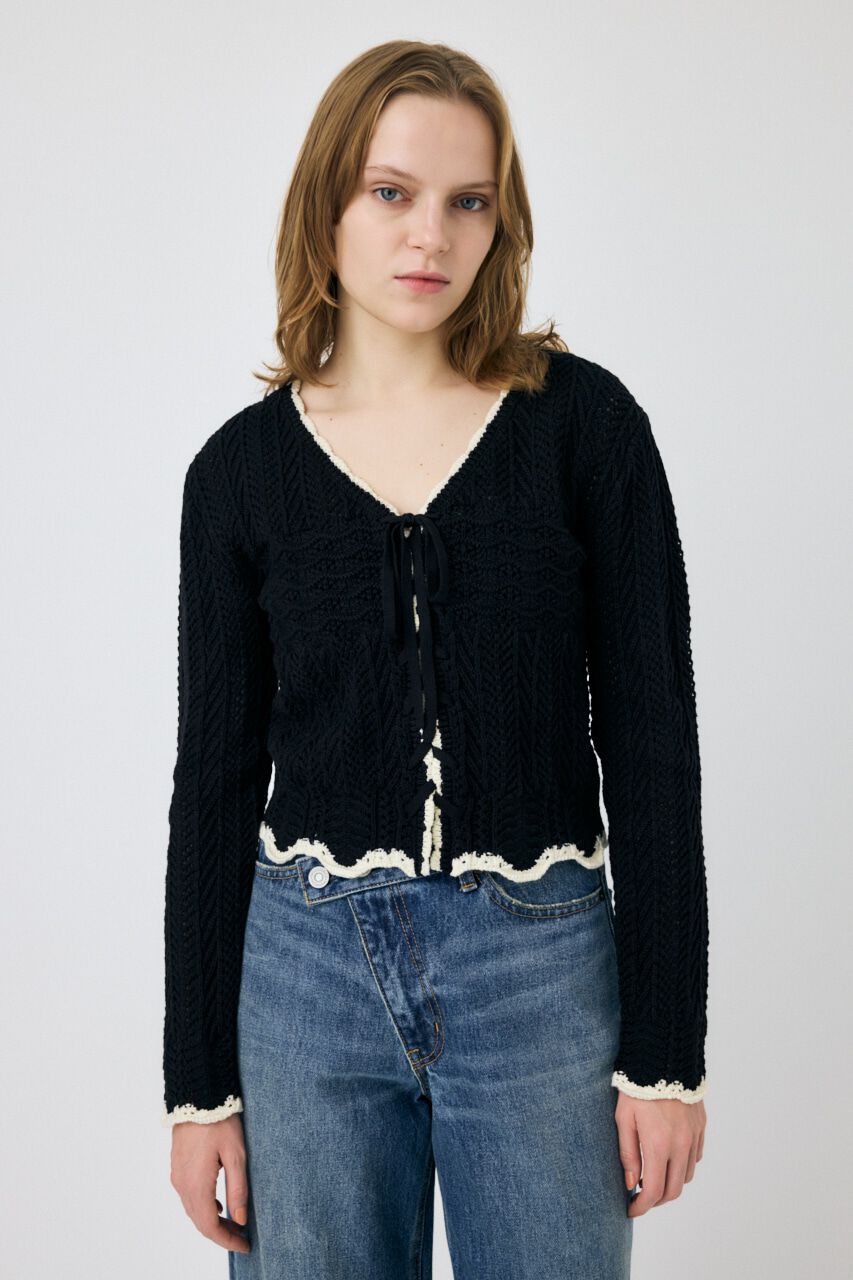 MOUSSY「OPEN STITCH レースアップニット」|ニット・セーター|