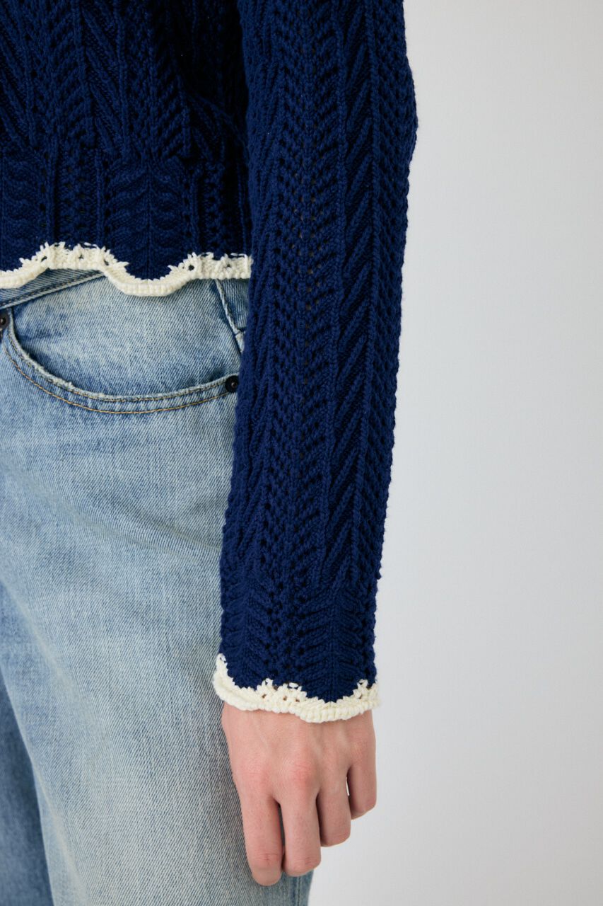 MOUSSY「OPEN STITCH レースアップニット」|ニット・セーター|