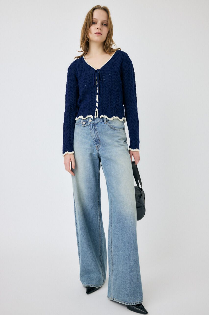 MOUSSY「OPEN STITCH レースアップニット」|ニット・セーター|