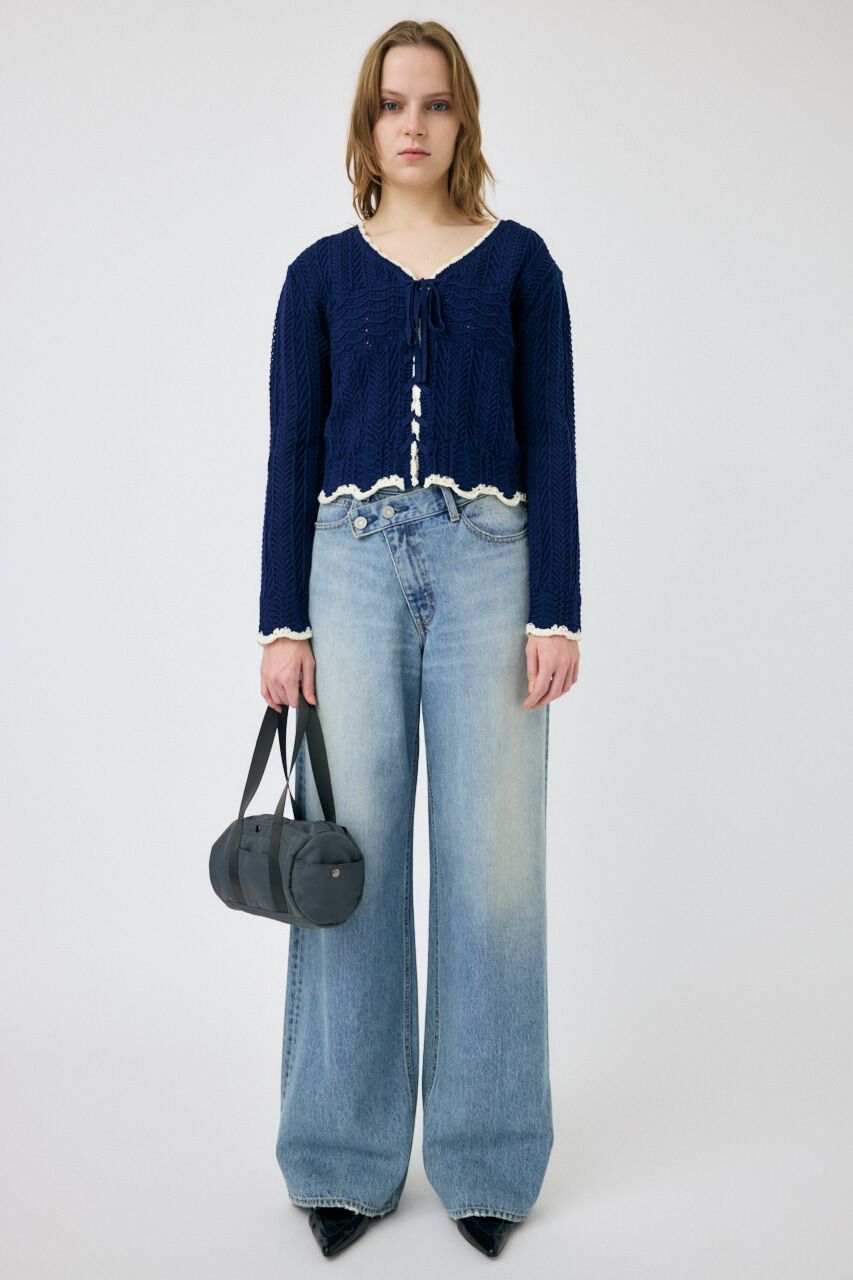 MOUSSY「OPEN STITCH レースアップニット」|ニット・セーター|