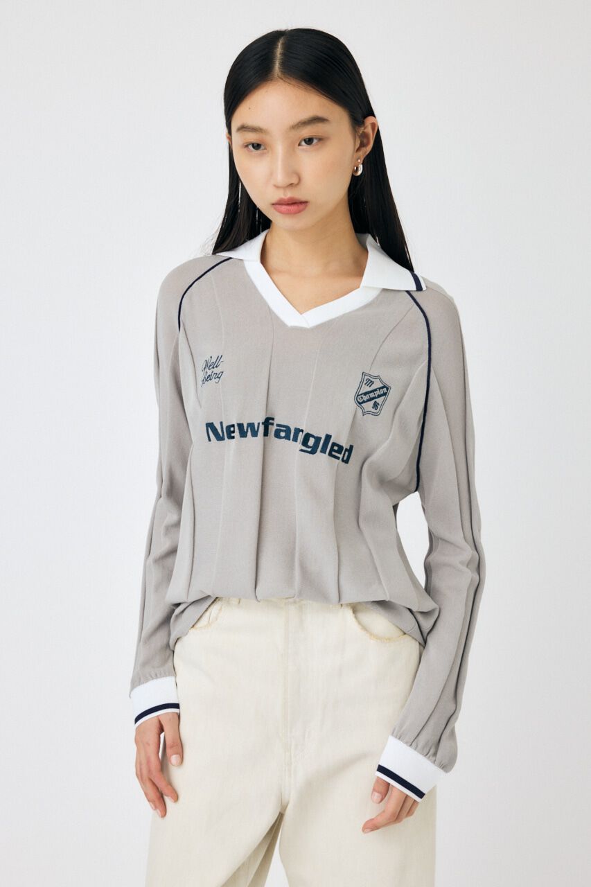 MOUSSY「KNIT ゲームシャツ」|ニット・セーター|GRY