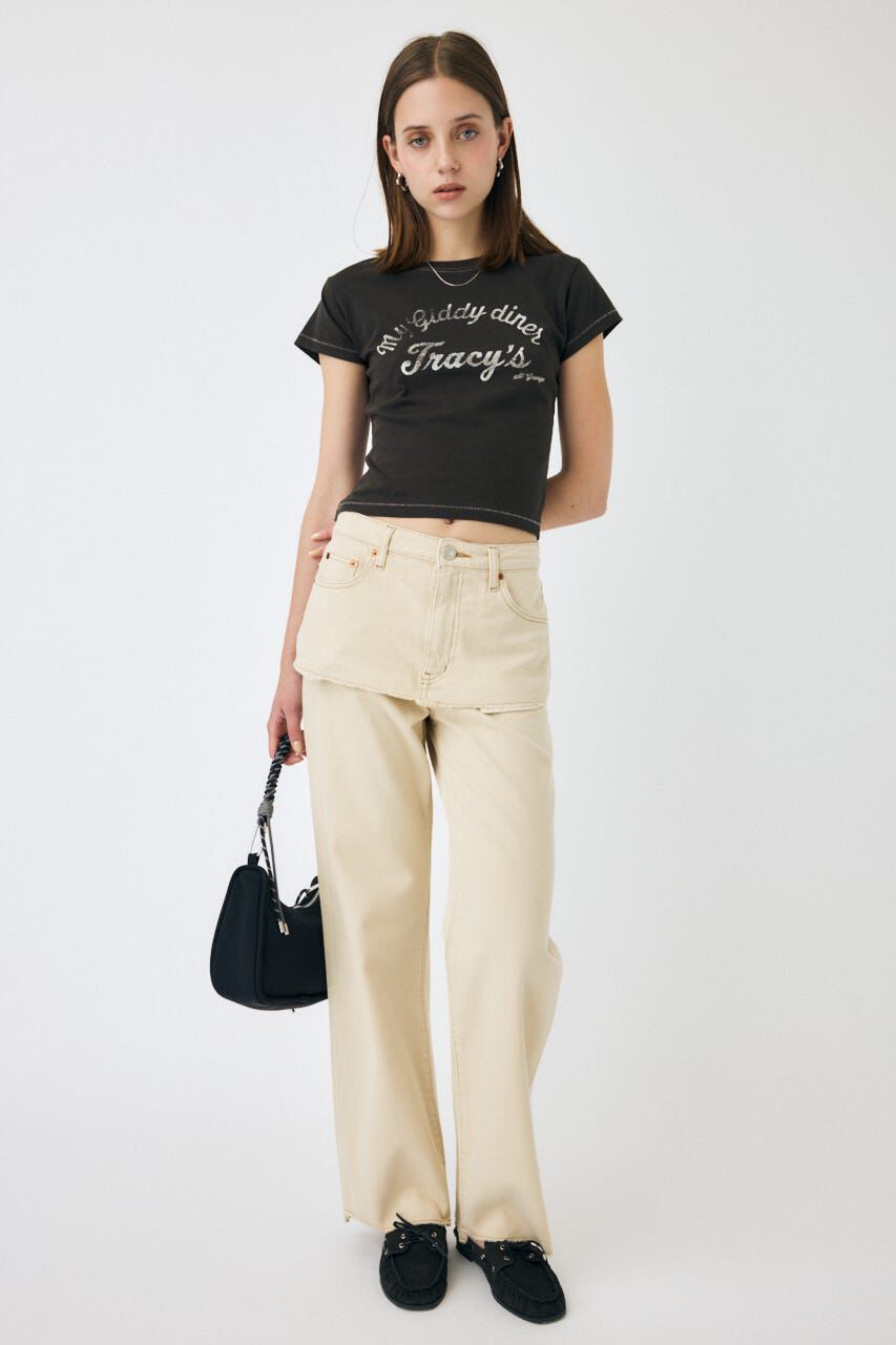 MOUSSY「LAYERED WIDE STRAIGHT デニム」|デニム|