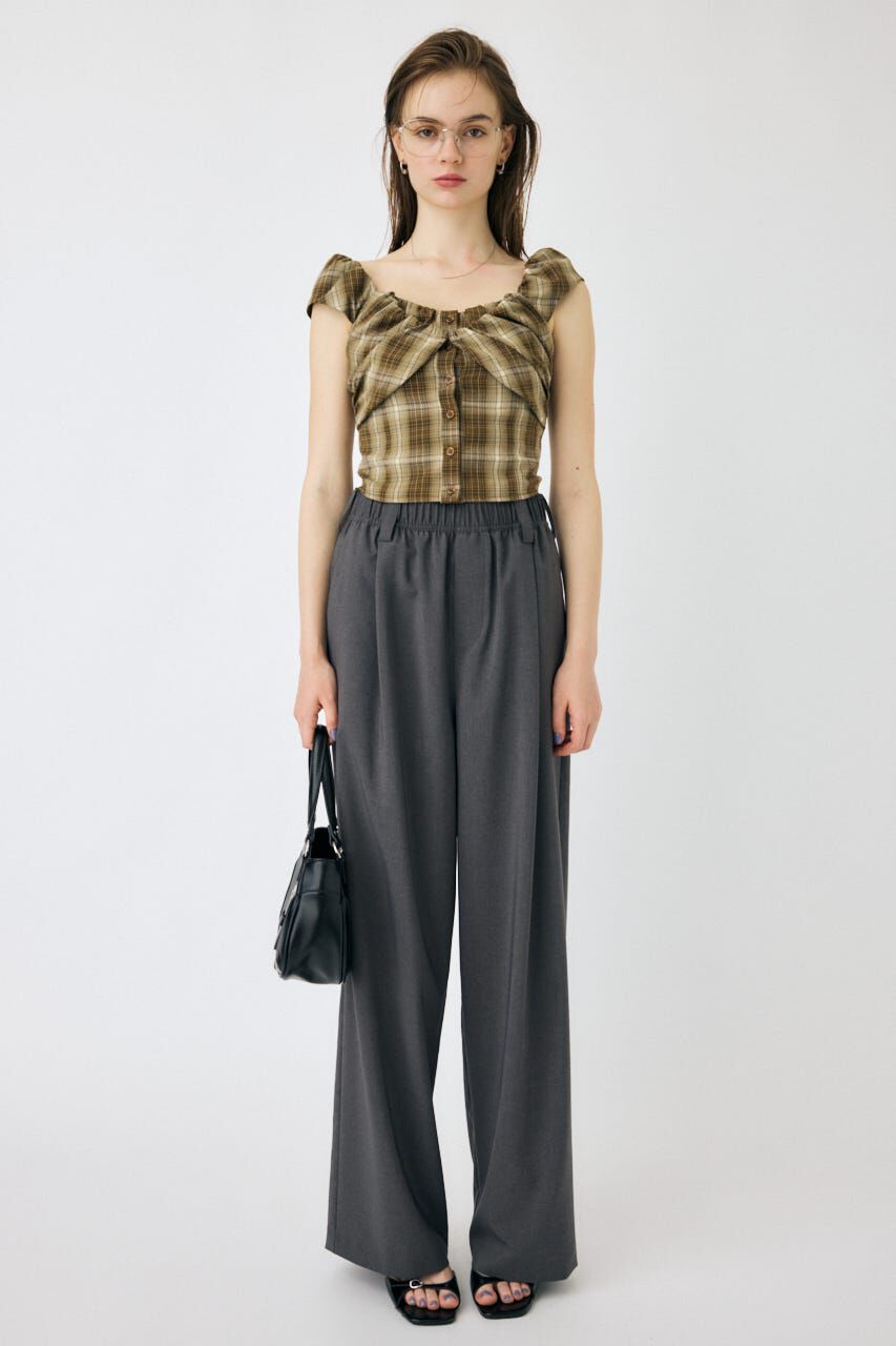 MOUSSY「LAYERED GATHERED CHECK ブラウス」|シャツ・ブラウス|