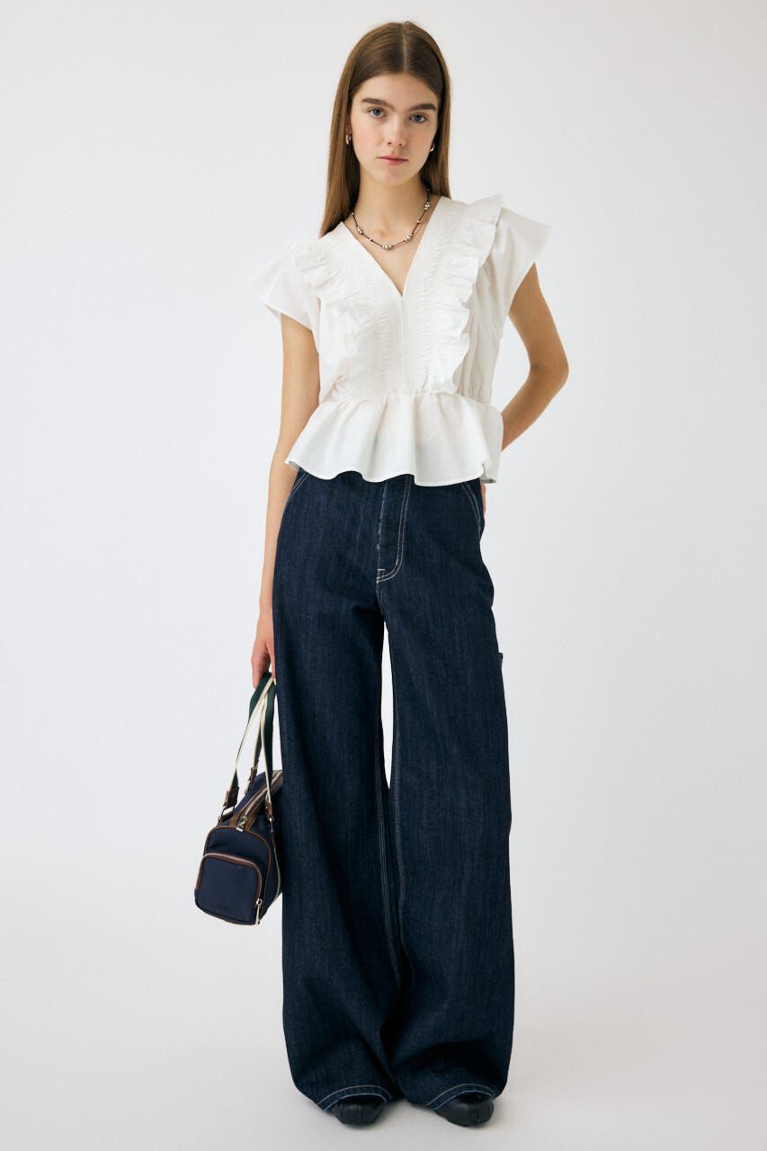 MOUSSY「SHIRRING RUFFLE PEPLUM トップス」|その他|