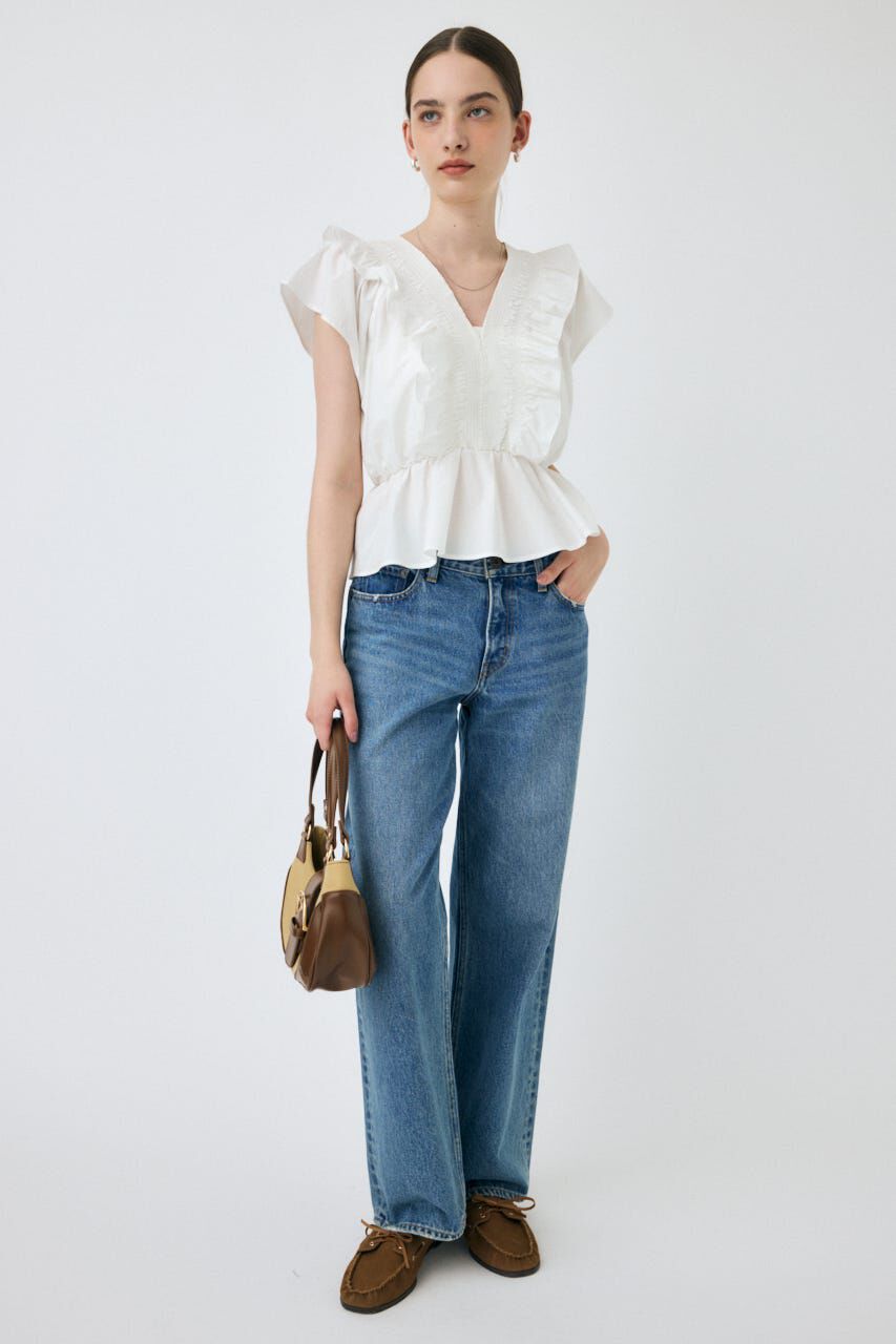 MOUSSY「SHIRRING RUFFLE PEPLUM トップス」|その他|