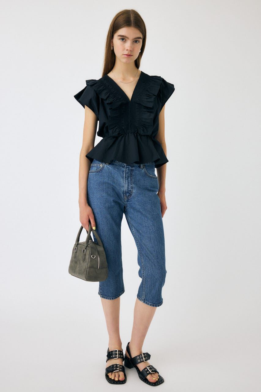 MOUSSY「SHIRRING RUFFLE PEPLUM トップス」|その他|