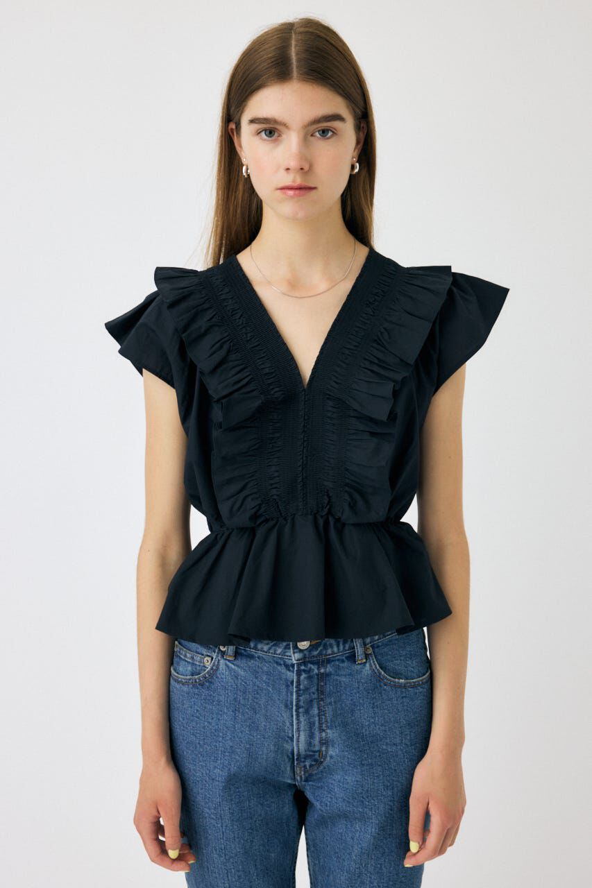 MOUSSY「SHIRRING RUFFLE PEPLUM トップス」|その他|