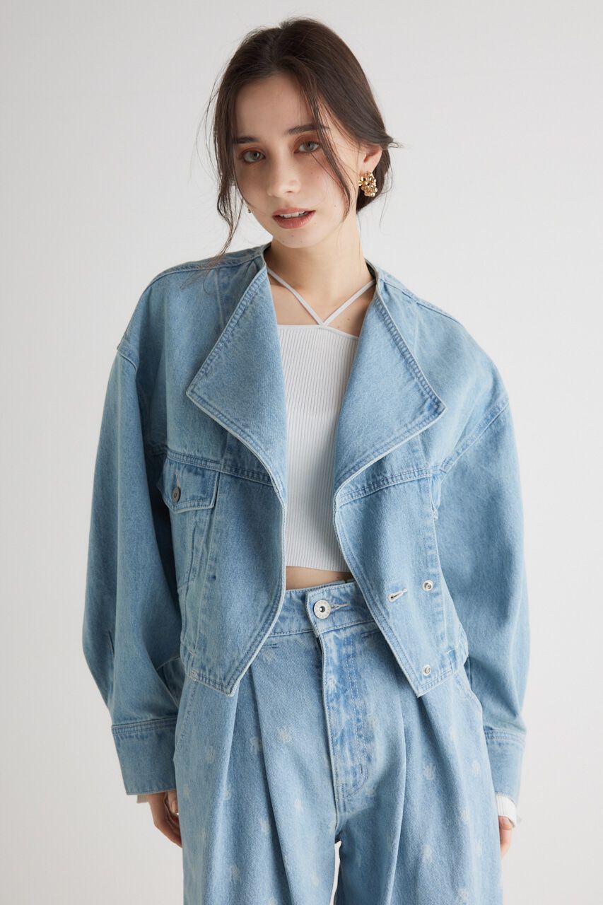 rienda「シングルカラーデニム BZ」|デニムジャケット|