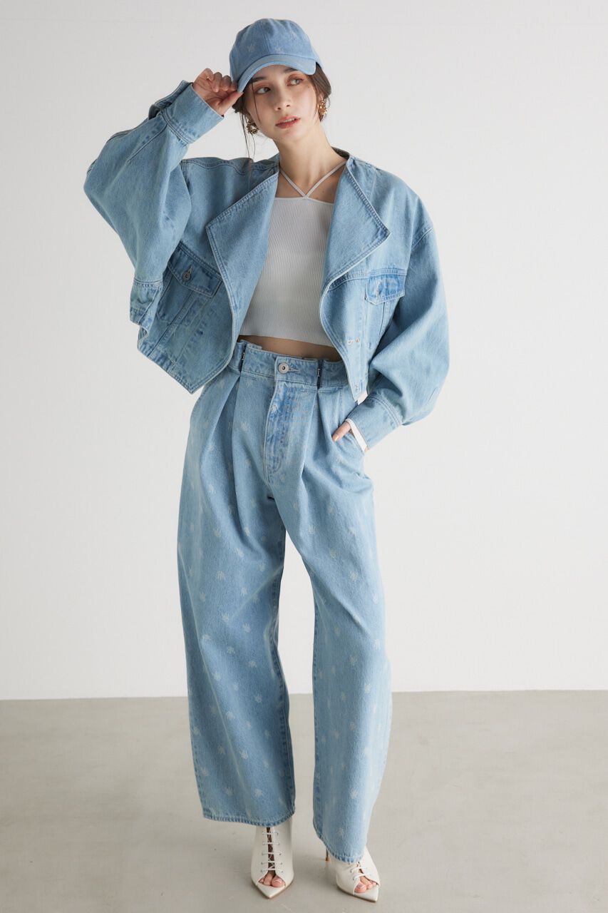 rienda「シングルカラーデニム BZ」|デニムジャケット|