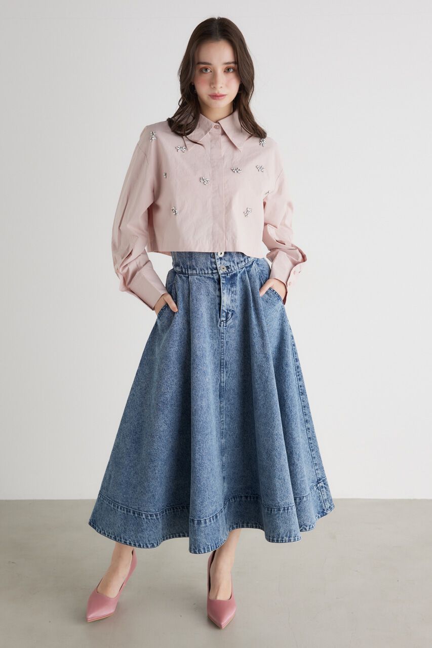 rienda「ターンBELTJ/Wフレア SK」|スカート|L/BLU1