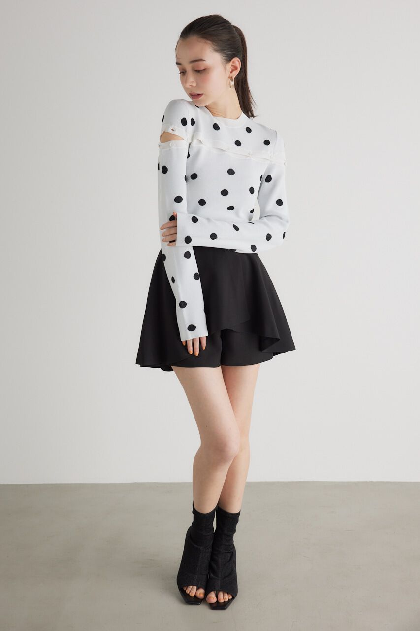 rienda「ケープボタンデザイン Knit TOP」|ニット・セーター|