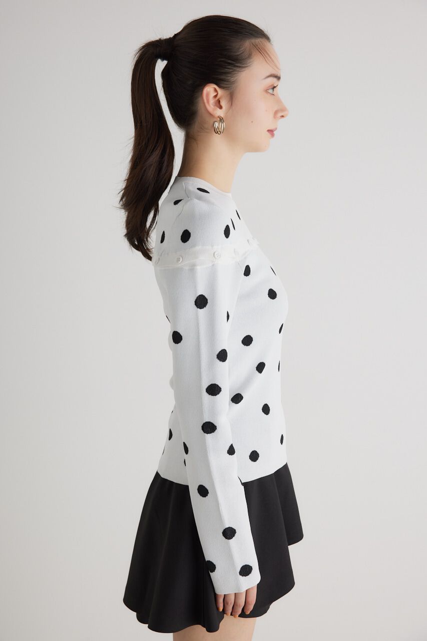 rienda「ケープボタンデザイン Knit TOP」|ニット・セーター|