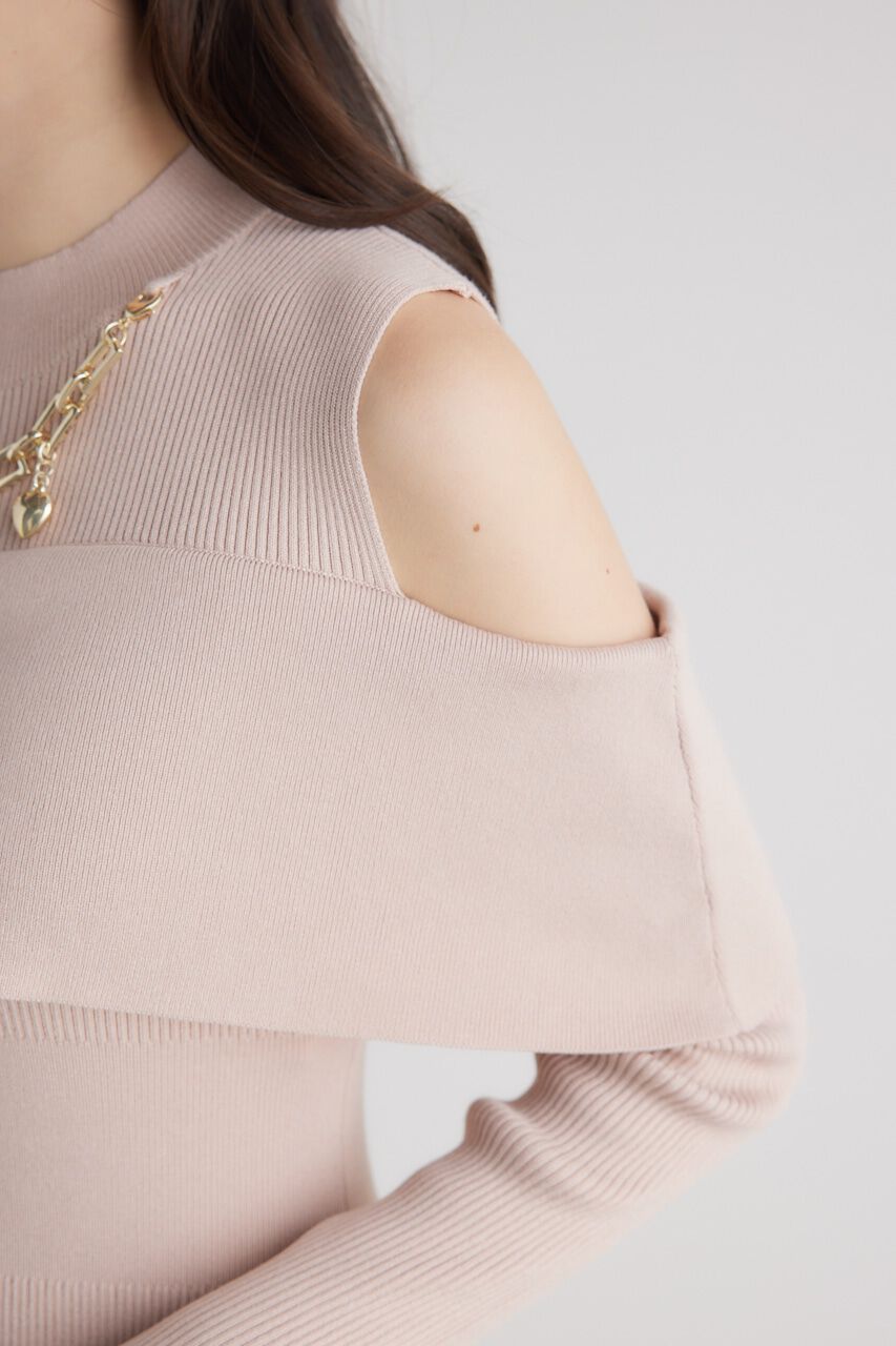 rienda「チェーンNCオフショル Knit OP」|ワンピース|