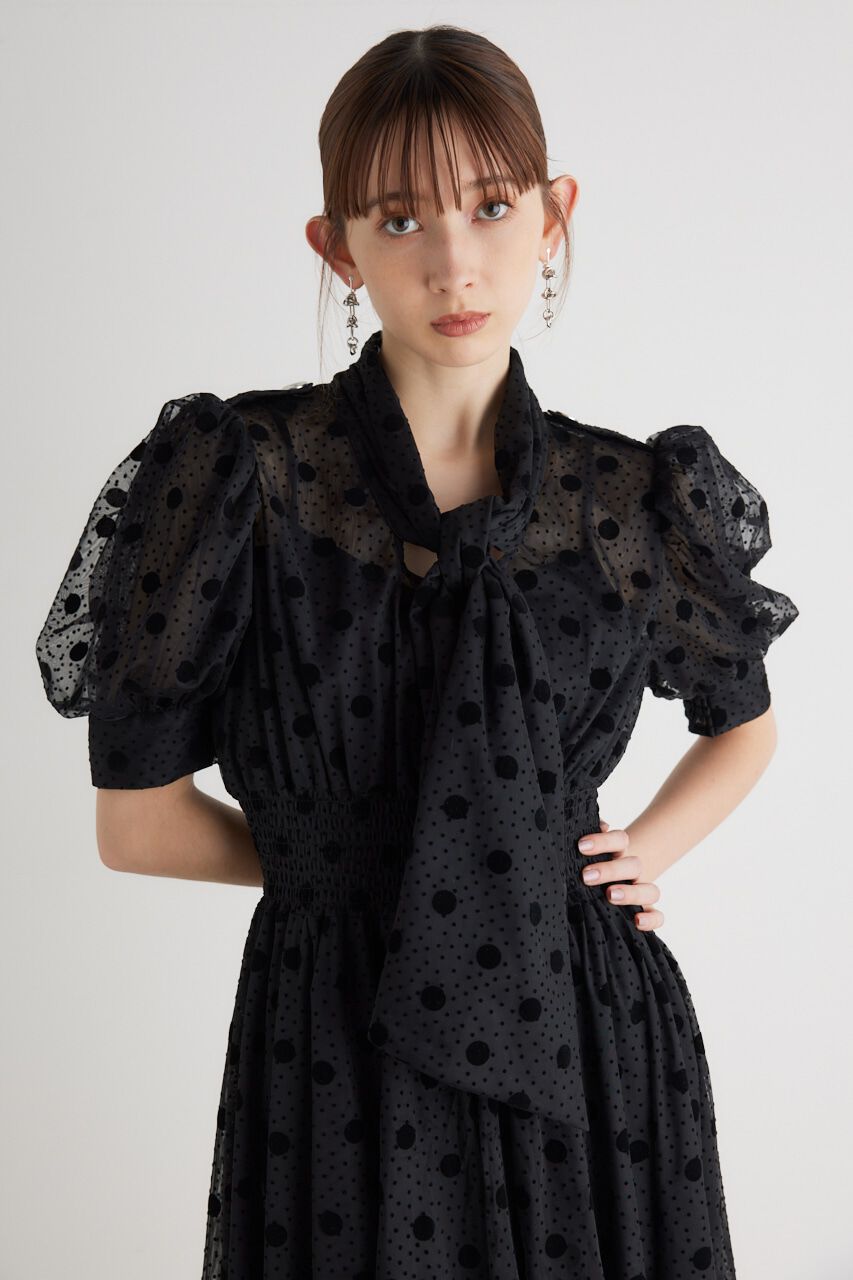 rienda「ネクタイチュールフレア OP」|ワンピース|