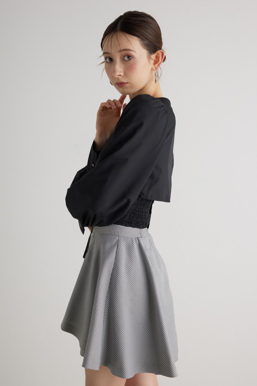 rienda「バックオープンギャザーデザイン TOP」|シャツ・ブラウス|