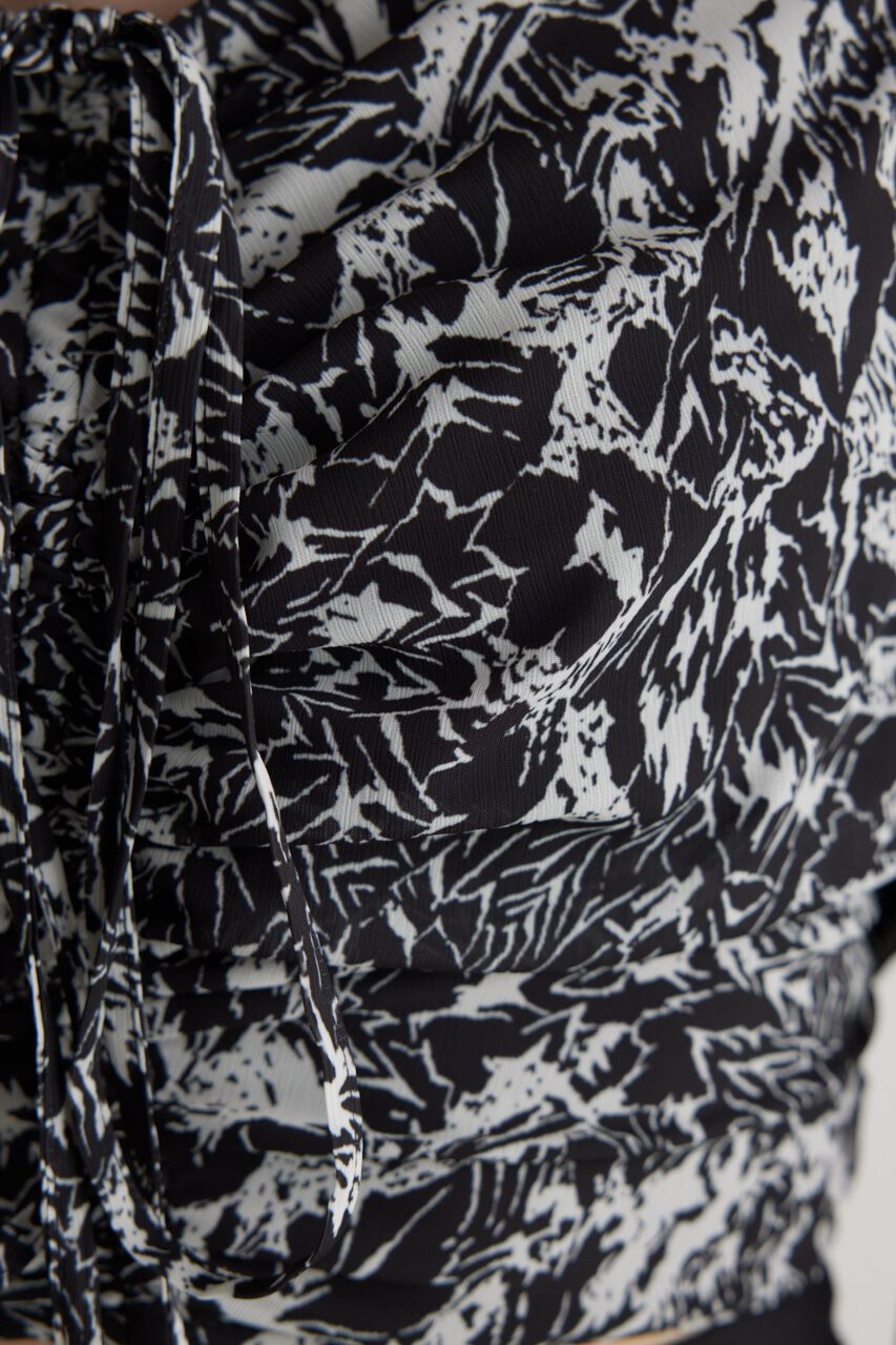 rienda「バックオープンギャザーデザイン TOP」|シャツ・ブラウス|