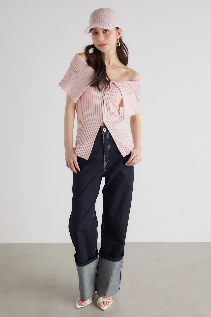 rienda「BIGカラーオフショル Knit TOP」|ニット・セーター|