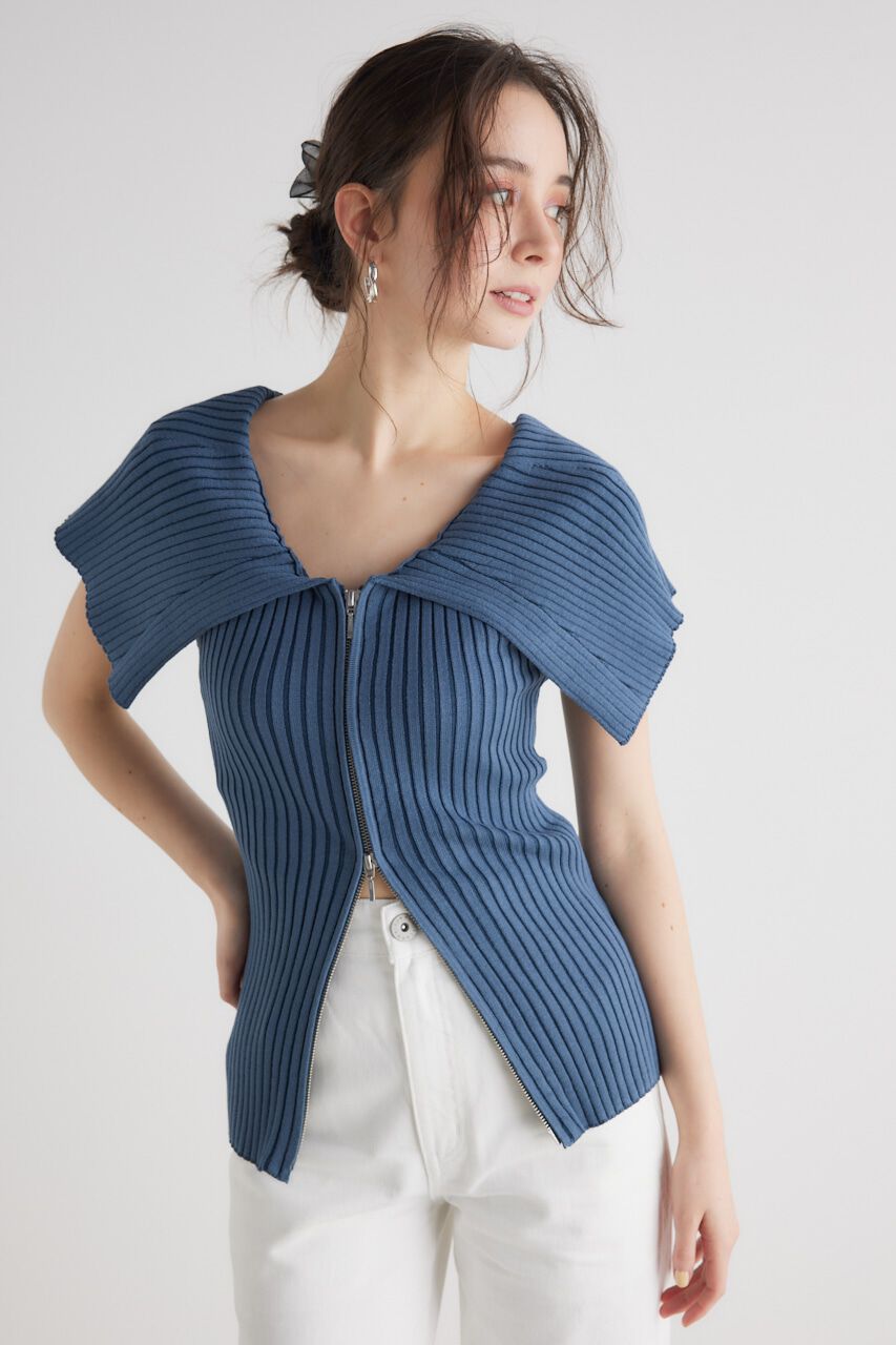rienda「BIGカラーオフショル Knit TOP」|ニット・セーター|
