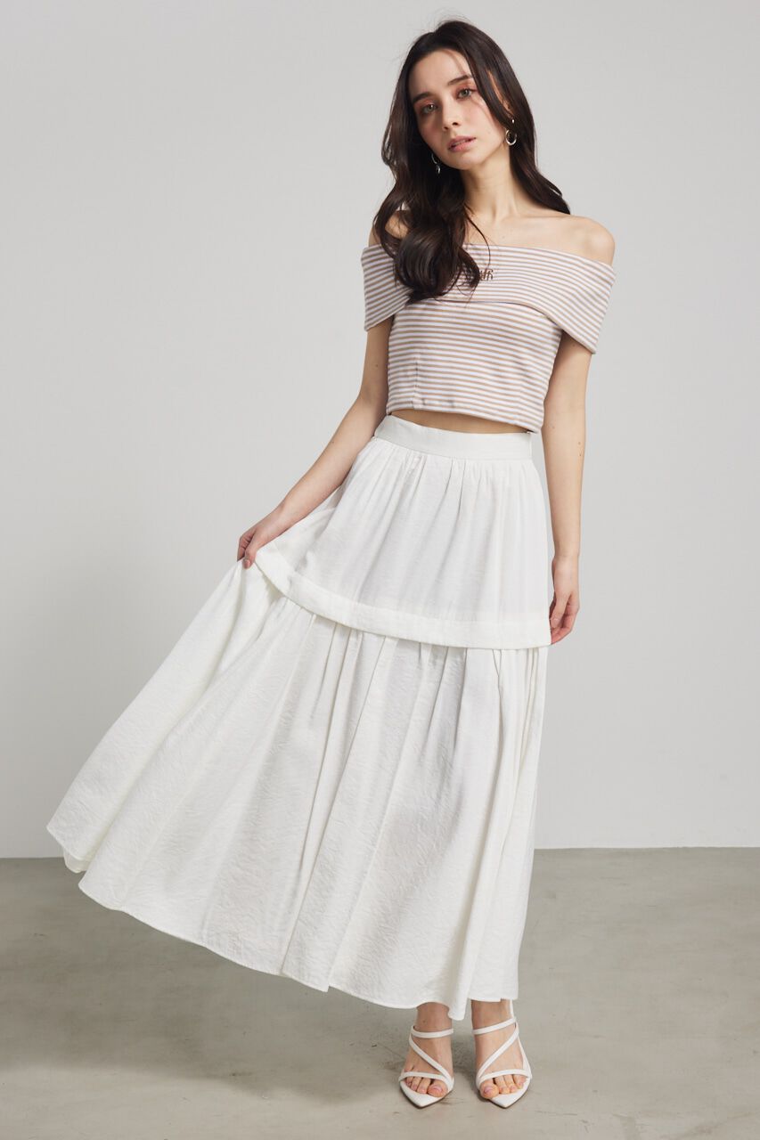 rienda「BackスリットJ/Wフレア SK」|スカート|WHT