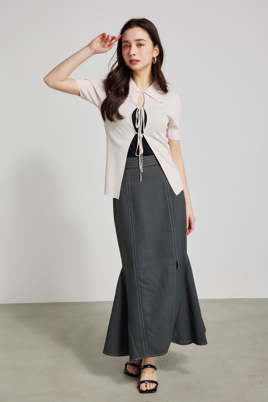 rienda「ヘザーカラーリボンknit TOP」|ニット・セーター|