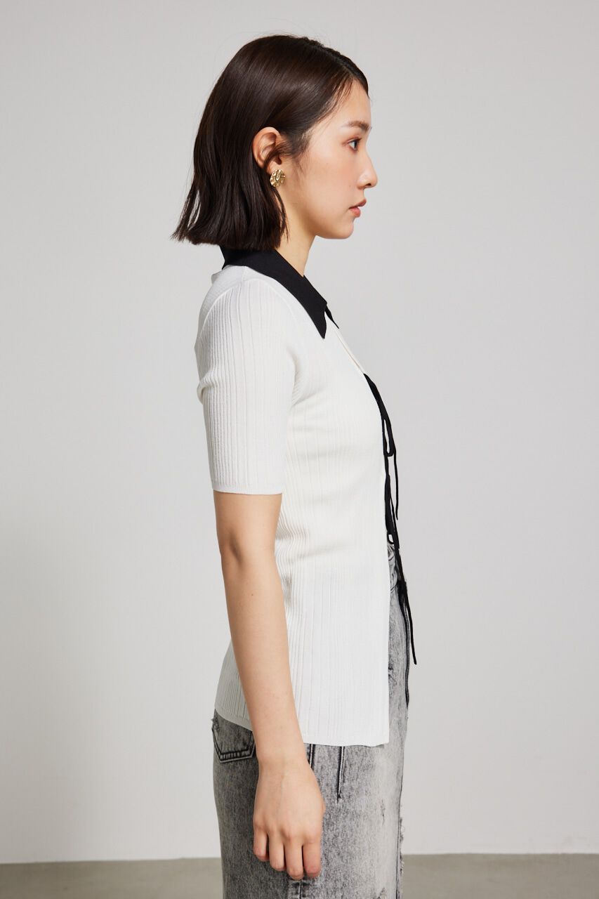 rienda「ヘザーカラーリボンknit TOP」|ニット・セーター|