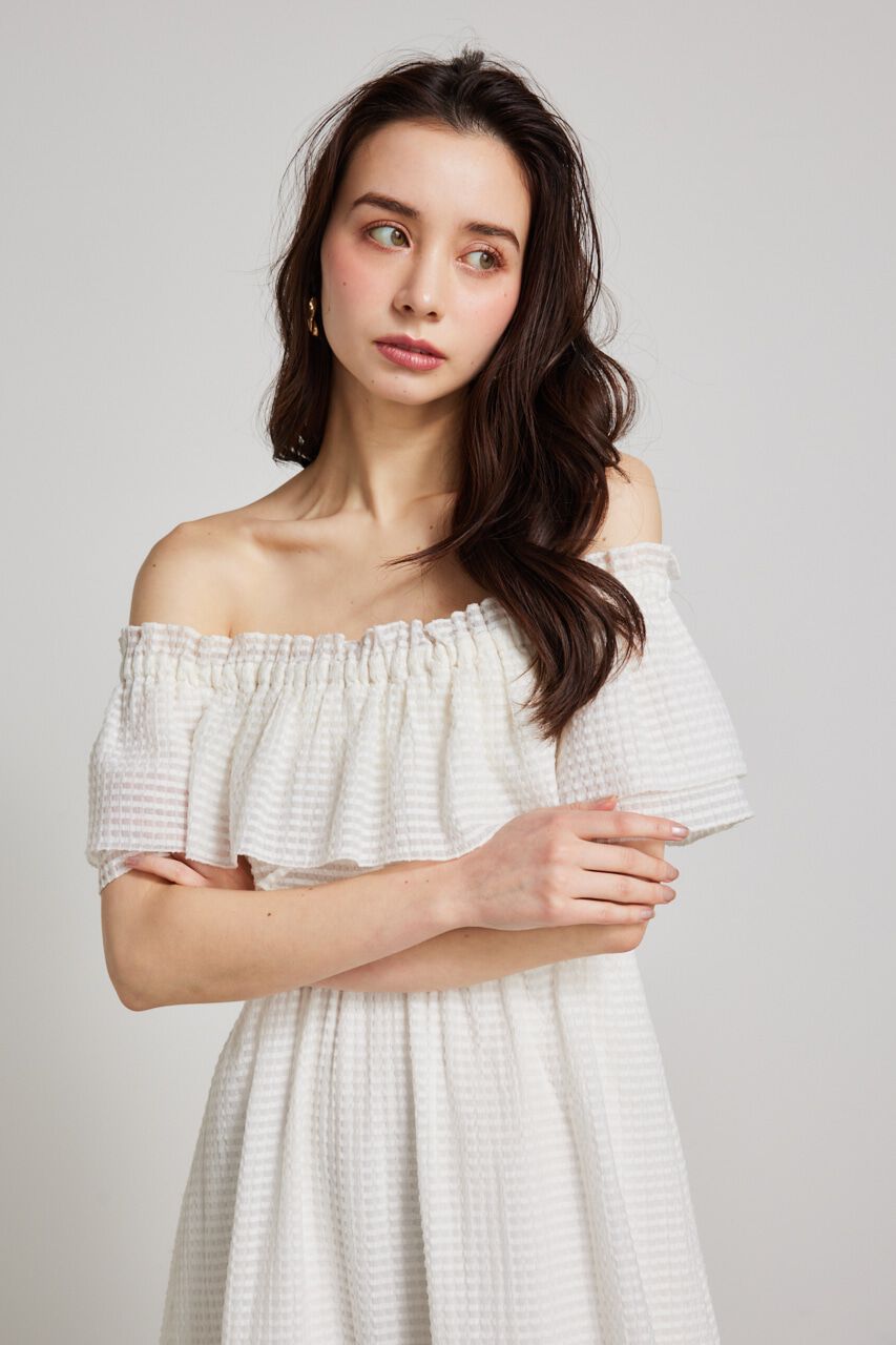 rienda「オフショルダーフリルフレアOP」|ワンピース|