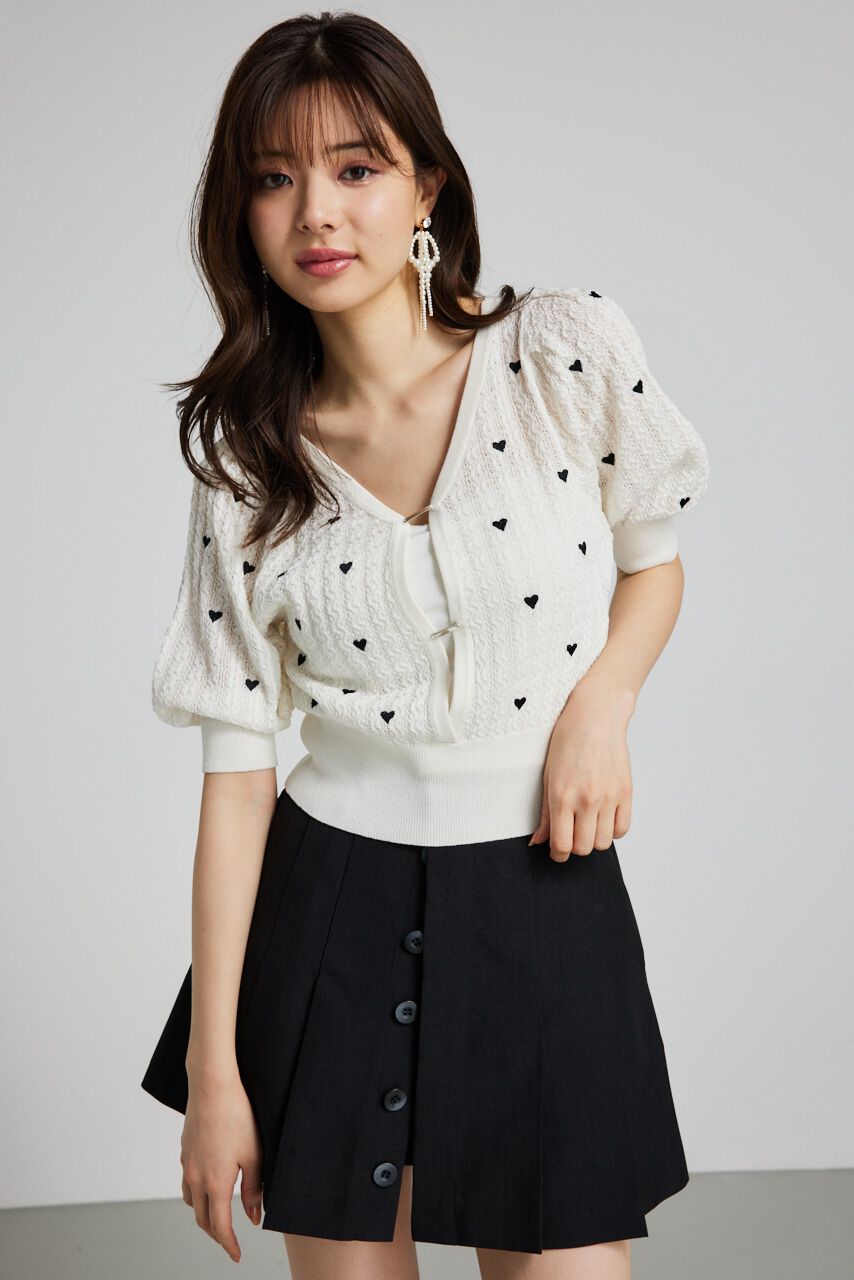 rienda「2WAYハートドットパフknitTOP」|ニット・セーター|