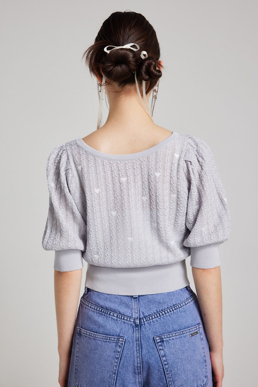 rienda「2WAYハートドットパフknitTOP」|ニット・セーター|