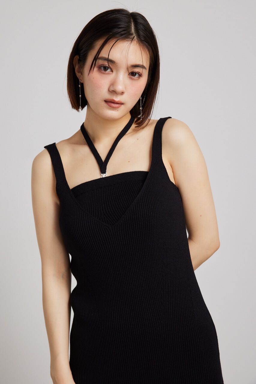 rienda「ベアSETサスペンダーKnit OP」|ワンピース|